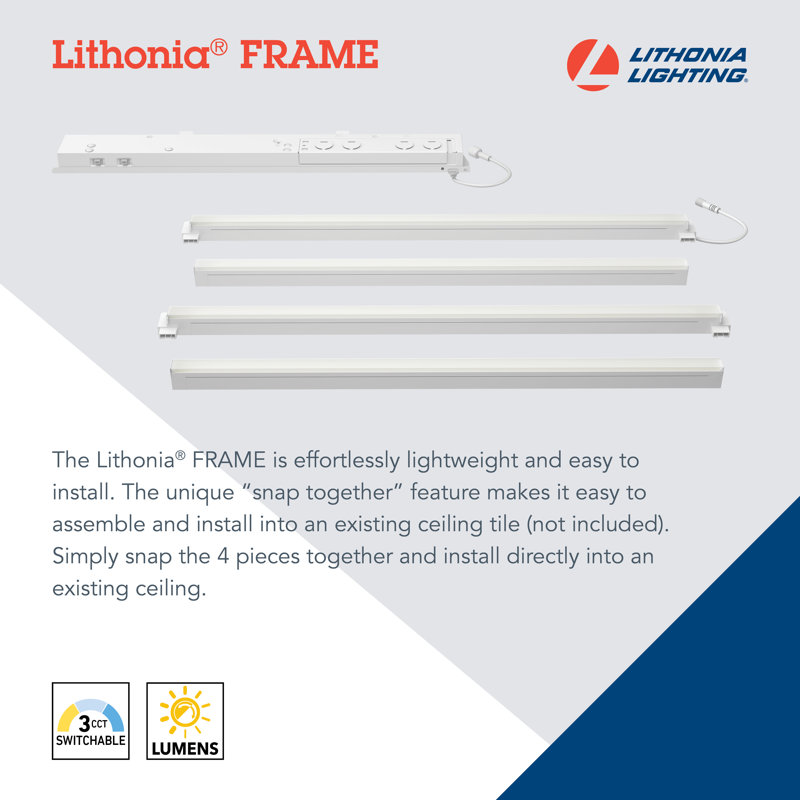Panneau lumineux à intensité variable, H 1 po x l 12 po x P 47,8 po, 5 000 lumens