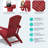 Folding Adirondack Chair, Wood Texture, Cup Holder, All-Weather HDPE for Poolside/Lawn, Red-2043479455