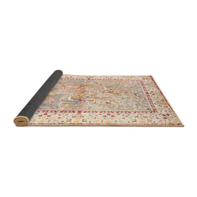 Tapis traditionnel rouge/bleu/beige area, Rond 5 pi