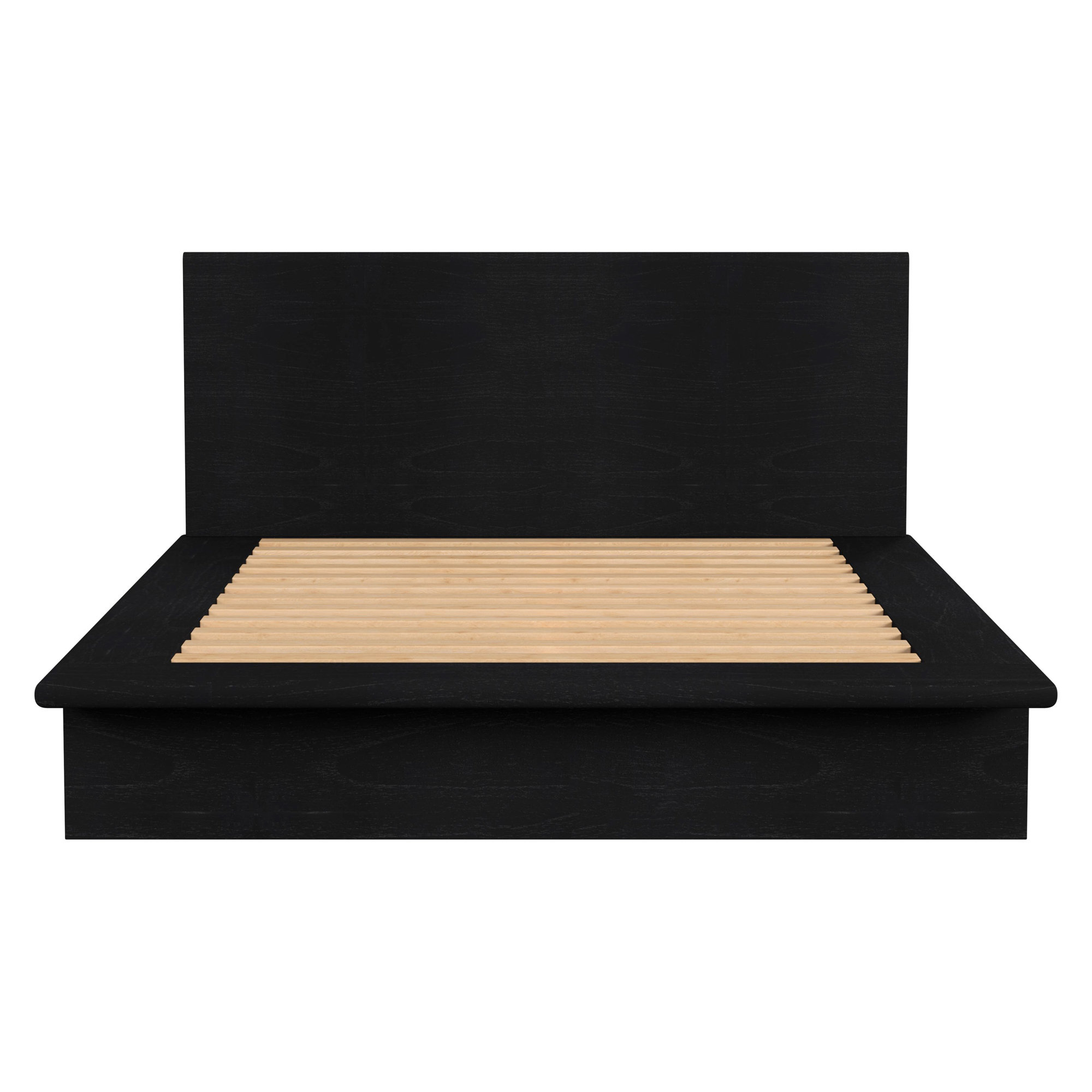 Soleil Wood Platform Bed, Queen, Black