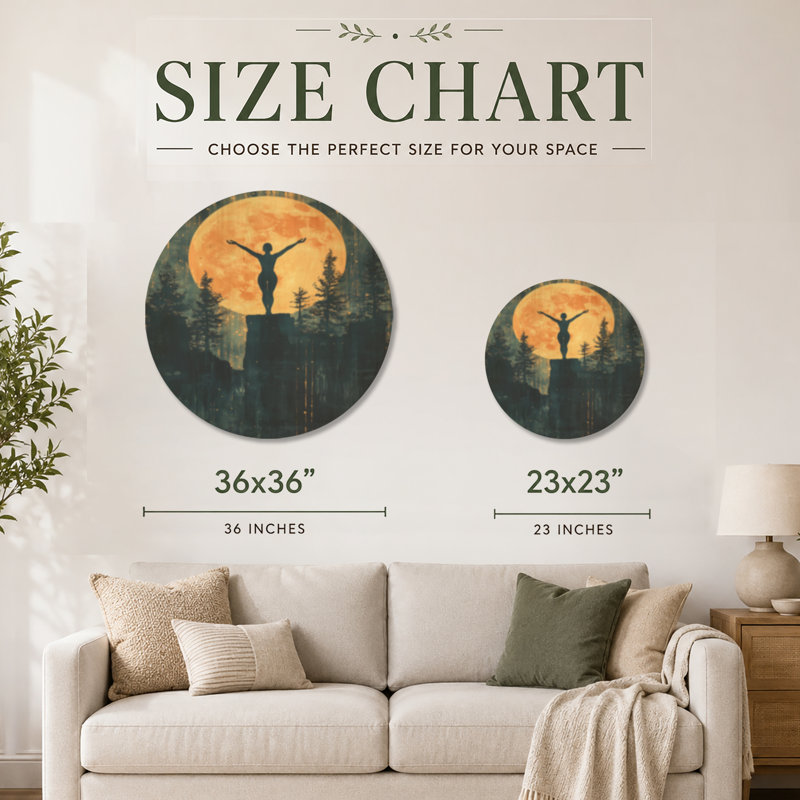 Art mural en bois zen matin, Rond 36 po, Round