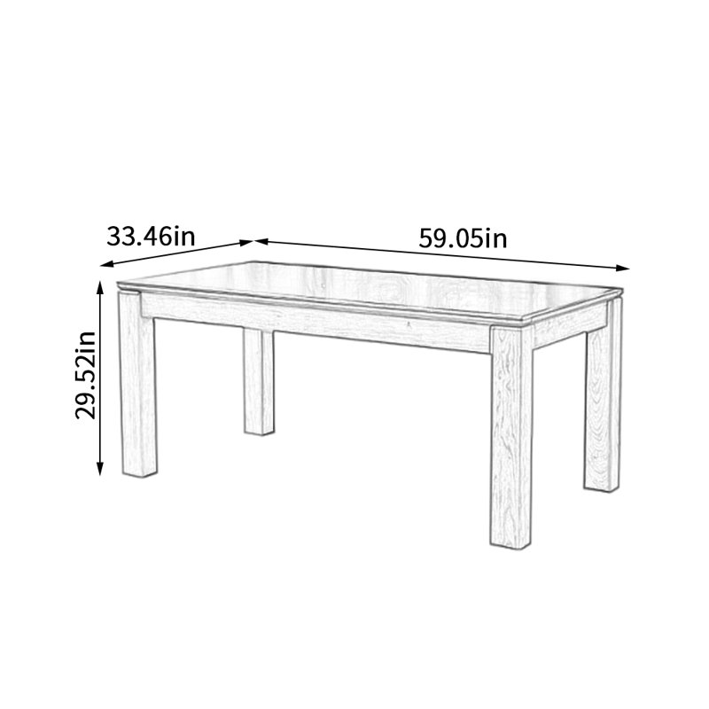 Table de salle à manger Rock, Blanc, H 29,52 po x L 59,05 po x l 33,46 po