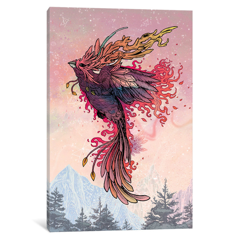 «Phoenix», impression sur toile, H 8 po x l 12 po x P 0,75 po, Pas de tapis, Toile tendue