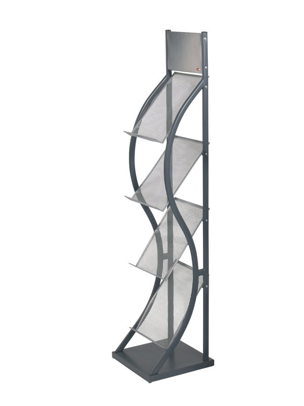 Symple Stuff 143cm H Magazine Rack, Grey