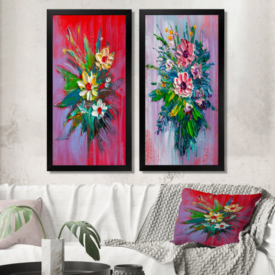 «Daisies Flowers Garden», ensemble de 2 impressions sur toile