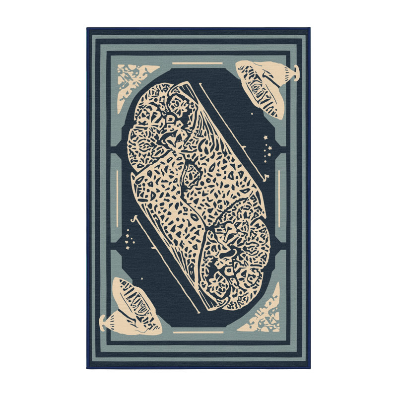 Tapis gris moelleux doux à motif de blocs d'inspiration mondiale Clybourn Burrito, 3 x 5