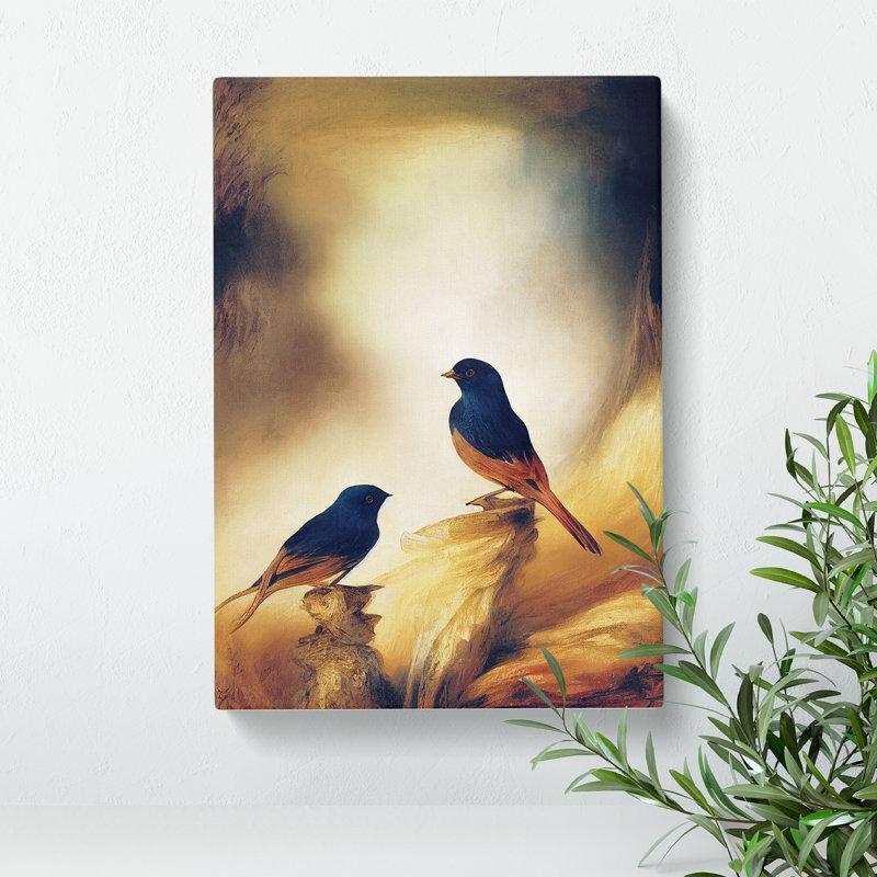 XC1022-4783X Two Birds - Wrapped Canvas Print, 60cm H x 40cm W x 3cm D