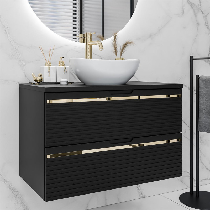 80mm Single Bathroom Vanity with Ceramic Basin