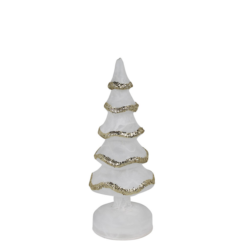 Arbre illuminé, verre - petit, H 10 po x l 4 po x P 4 po