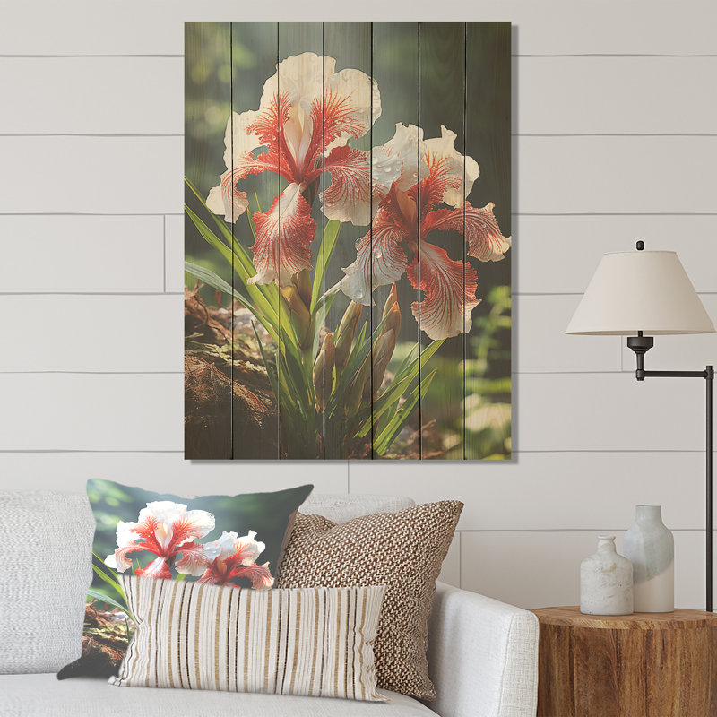 Iris Flower Meadows Grace In Forest - Iris sur bois, H 40 po x l 30 po
