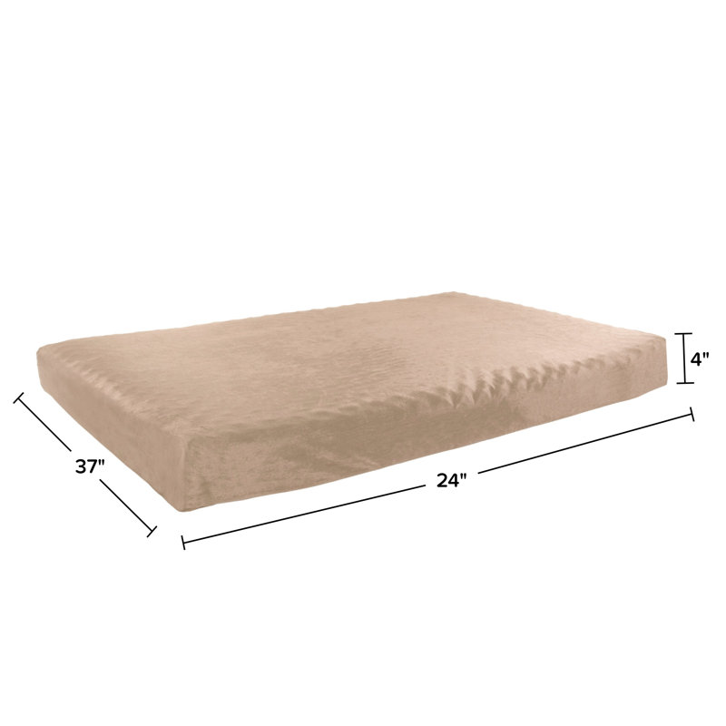 Lit pour chien orthopédique à 2 couches PETMAker, Moyen (l 24 po x P 37 po x H 4 po), Brun clair