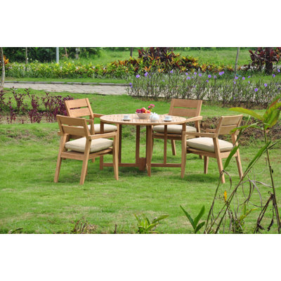 Rhine Outdoor 5 - Piece Teak Dining Set