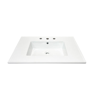 31 in. Single Sink Vitreous China Top