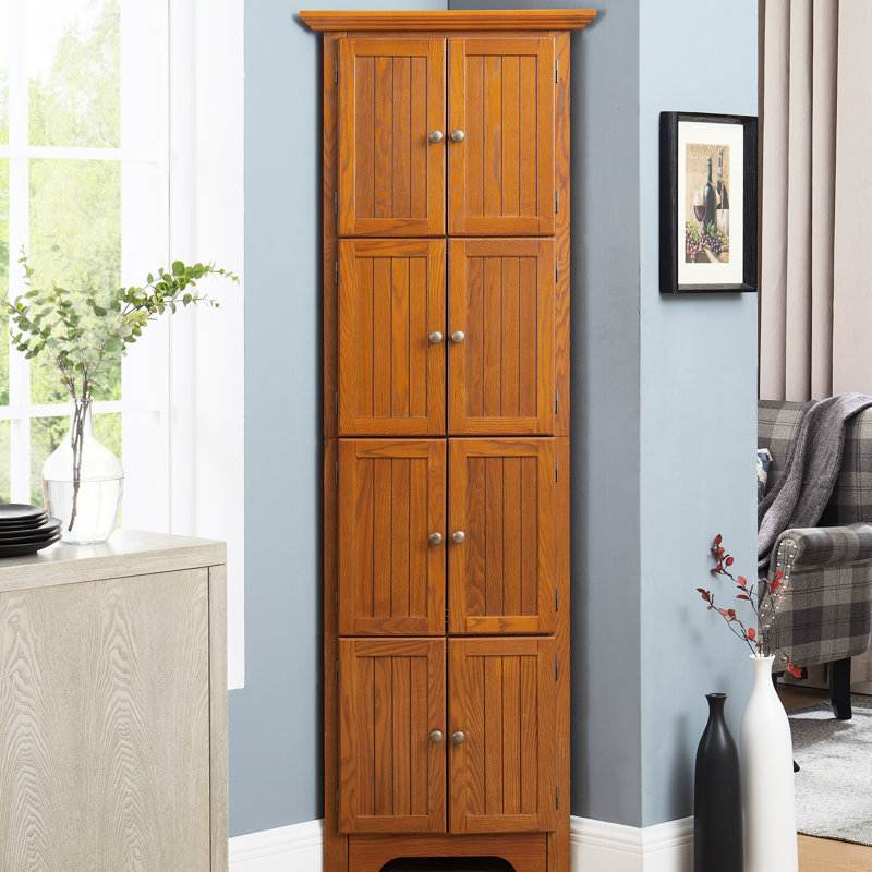 4 unités de coin de 72 po - Maximisez votre espace intérieur Poignées en métal de conception américaine en chêne pour armoire de rangement 8 portes