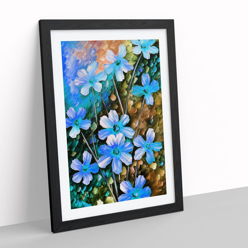 Selection Of Flowers No.4 - Single Picture Frame Print, Black, 64cm H x 46cm W x 2cm D