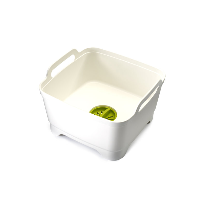 Wash & Drain Basin with Carry Handles, White