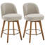 Tabouret de comptoir pivotant 26 po avec structure en bois massif et dossier moyen-909158412