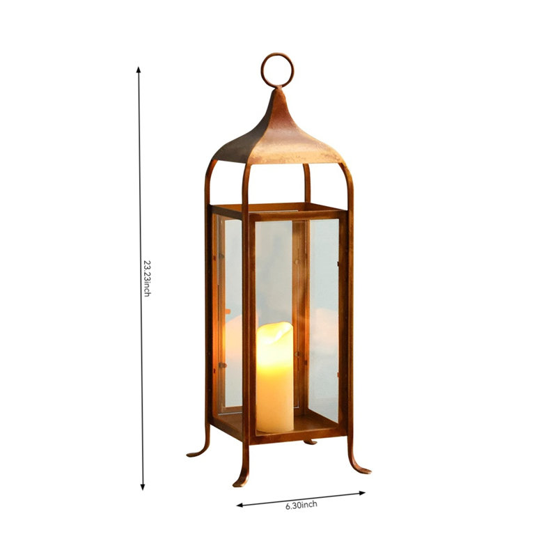 Metal Tabletop Candlestick, 23.23" H x 6.3" W x 6.3" D