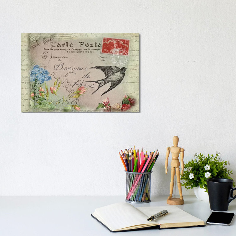 Parisian Postcard #3 by Rnob - Gallery-Wrapped Canvas Giclée on Canvas, 20.32 cm H x 30.48 cm W, Canvas