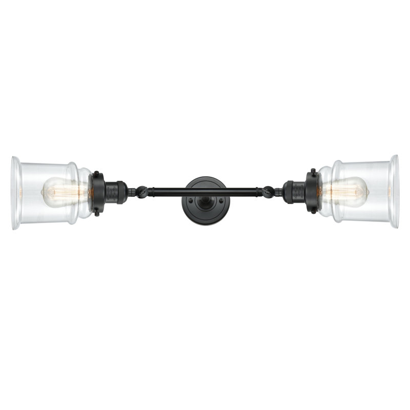Éclairage pour salle de bain à 2 lumières à intensité variable Latour, Transparent, Ampoule incandescente rétro de 60 watts