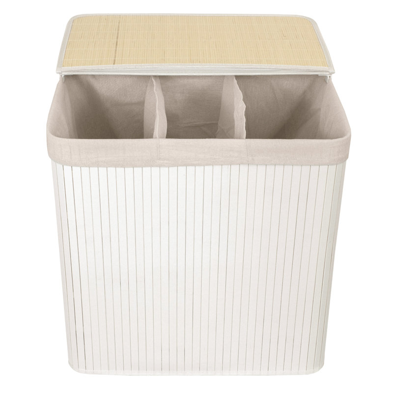 Sentaku Bamboo Laundry Hamper - Natural, White