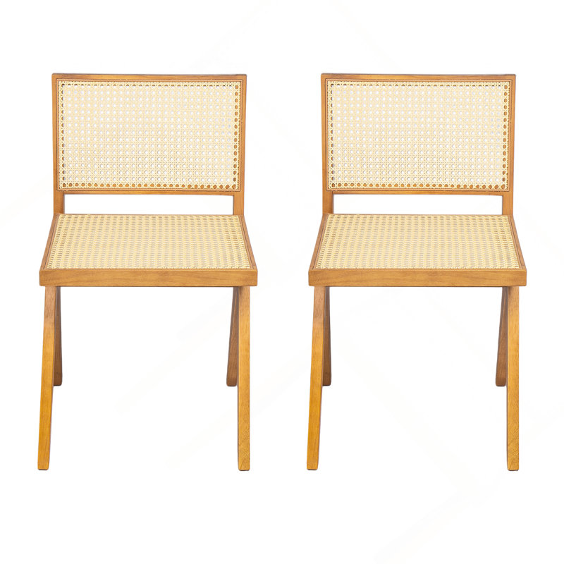 Chaises de salle à manger, chaises d'appoint (ensemble de 2) Chandigarh, naturel
