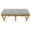 Banc rembourré en bois d'acacia de 53 po x 17,5 po x 21,5 po Cotswold avec siège rembourré en coton pour l'entrée, la chambre à coucher et le salon