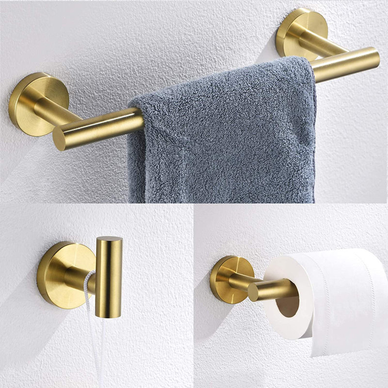 Ensemble de quincaillerie de salle de bain 3 pièces, Or