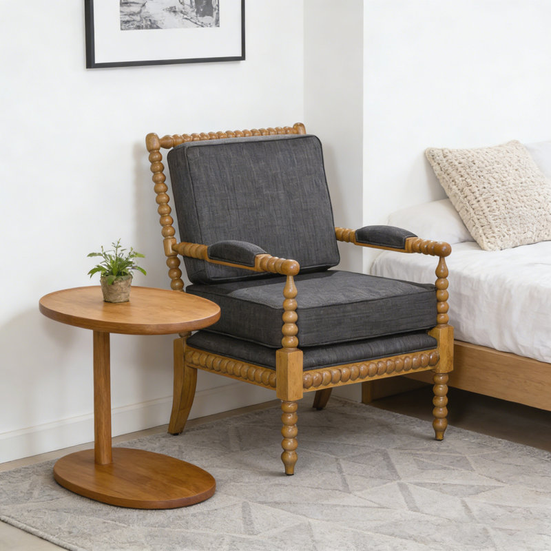 Fauteuil Spindle, chêne vieilli, gris anthracite