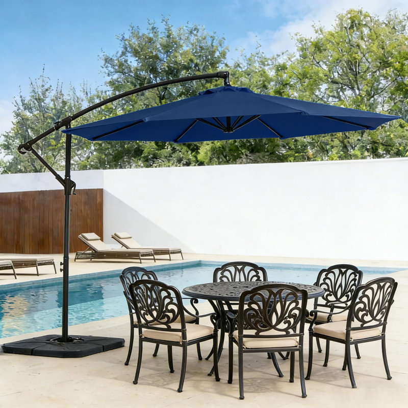 Parasol en porte-à-faux 120 po Leshea, Bleu marine