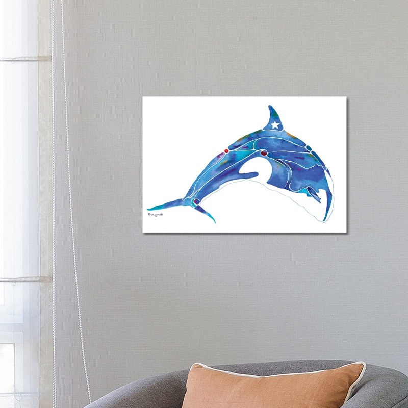 " Whale Orca " by Jo Lynch, Wrapped Canvas, No Matte, 18" H x 26" W x 1.5" D