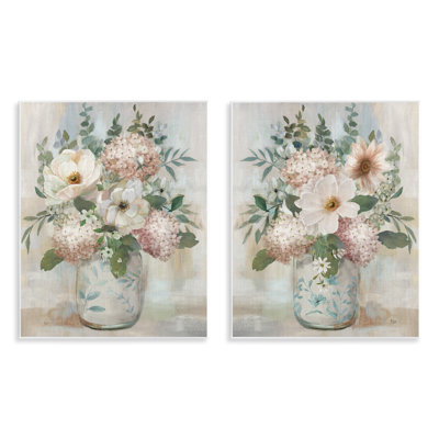 Assorted Country Blooms 2 Piece Wall Plaque Art Set, design by Nan