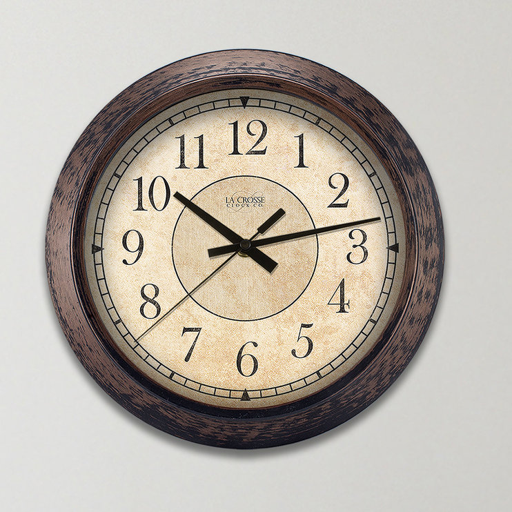  14 Inch Savannah Brown Silent Sweeping Analog Quartz Wall Clock