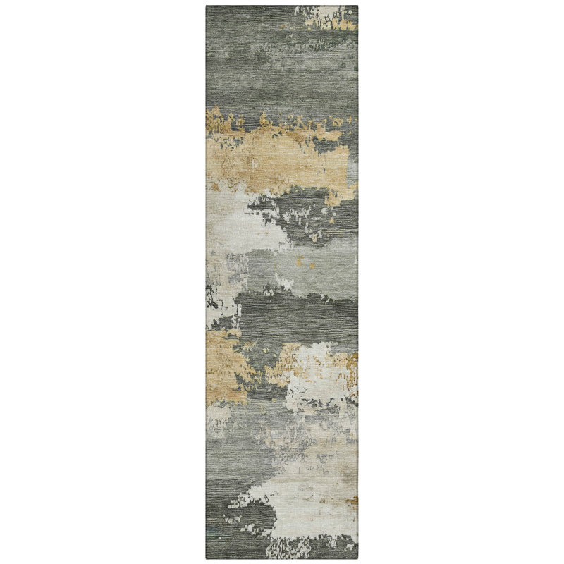 Machine Washable Indoor/Outdoor Kesler ACN2372 Abstract Rug, Runner 2'3" x 7'6"