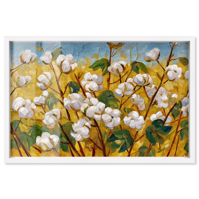 «Swirling Harvest», reproduction d'art par Shadowbox par Art Remedy, H 17 po x l 25 po, Blanc
