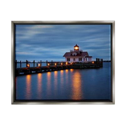 «Calm Nighttime Bridge Coastal Lights Floater», art mural par Rick Berk