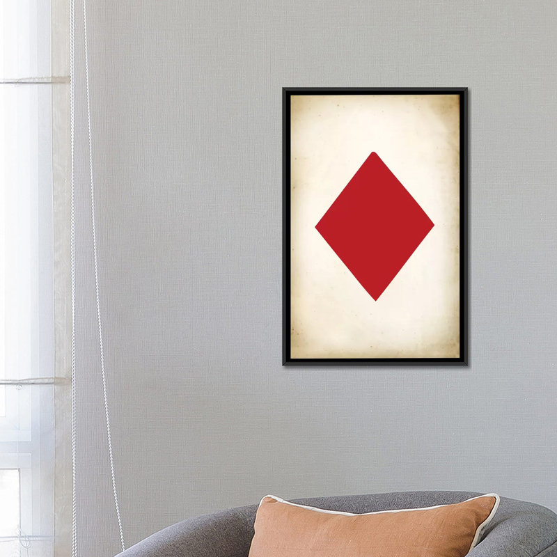 « card iv diamond », impression sur toile, H 26 po x l 18 po x P 1,5 po, Toile avec cadre noir, Pas de tapis