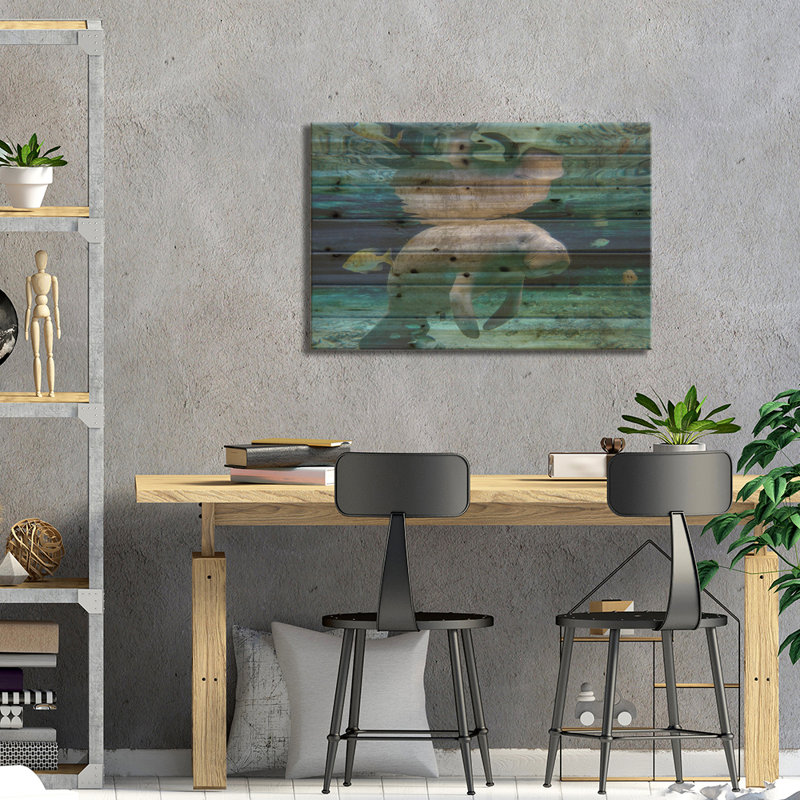 Flloyd Florida Manatee par - Sans cadre sur bois