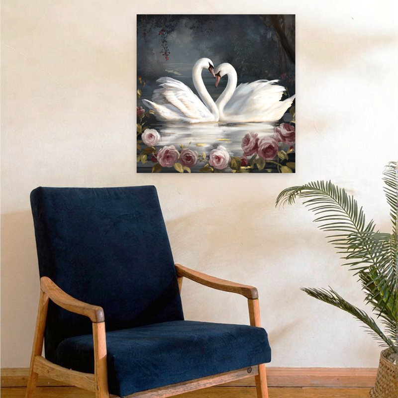 Art du paysage Swan Lake, H 24 po x l 24 po