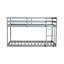 Lit mezzanine simple en bois de caoutchouc gris avec design contemporain pour tous les intérieurs, gris, fabriqué à partir de matériaux pour une chambre à coucher de longue durée