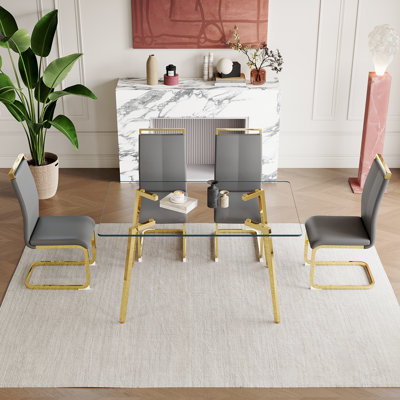Glass Dining Table Set For 6