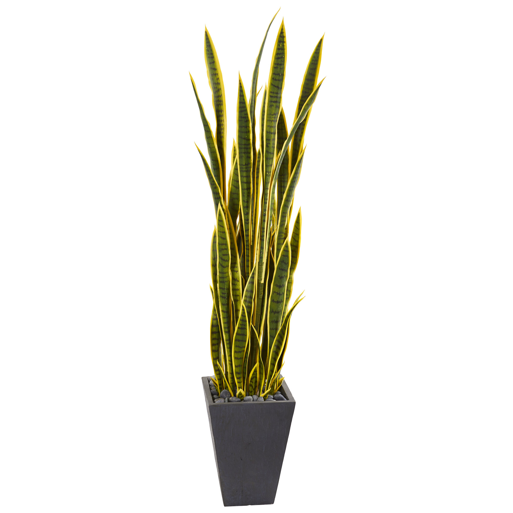 Wrought Studio 66'' Faux Sansevieria Plant in Stone Planter | Wayfair