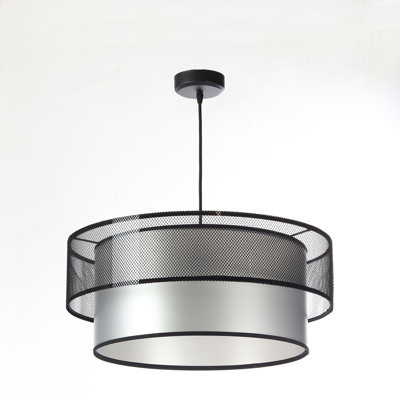Kawamoto 1 - Light Silver Drum Pendant