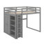 Lit mezzanine double avec tablettes et DEL-633074854