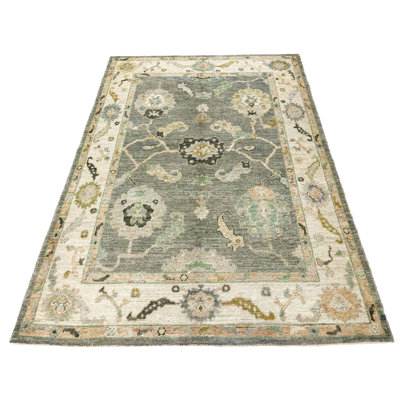 One-of-a-Kind 5'0'' X 7'1'' 1950s Wool Area Rug in