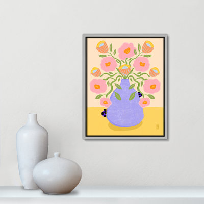 «Summer Retro Flowers in a Vase Illustration Print» par Nell