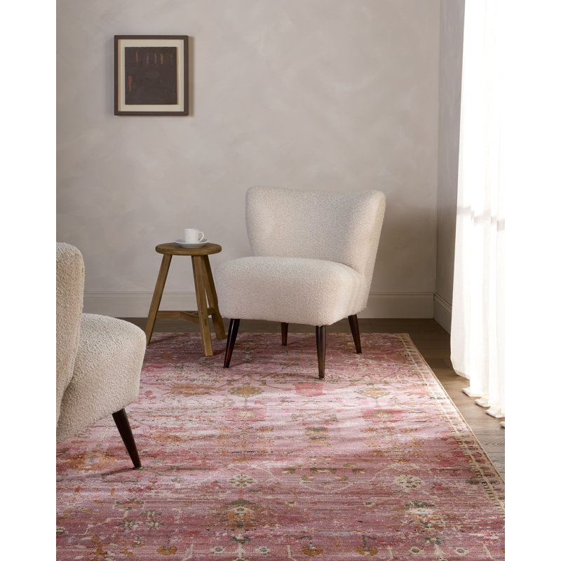Tapis floral intérieur / extérieur Gagliardi, Rectangle 9 pi 6 po x 12 pi 7 po
