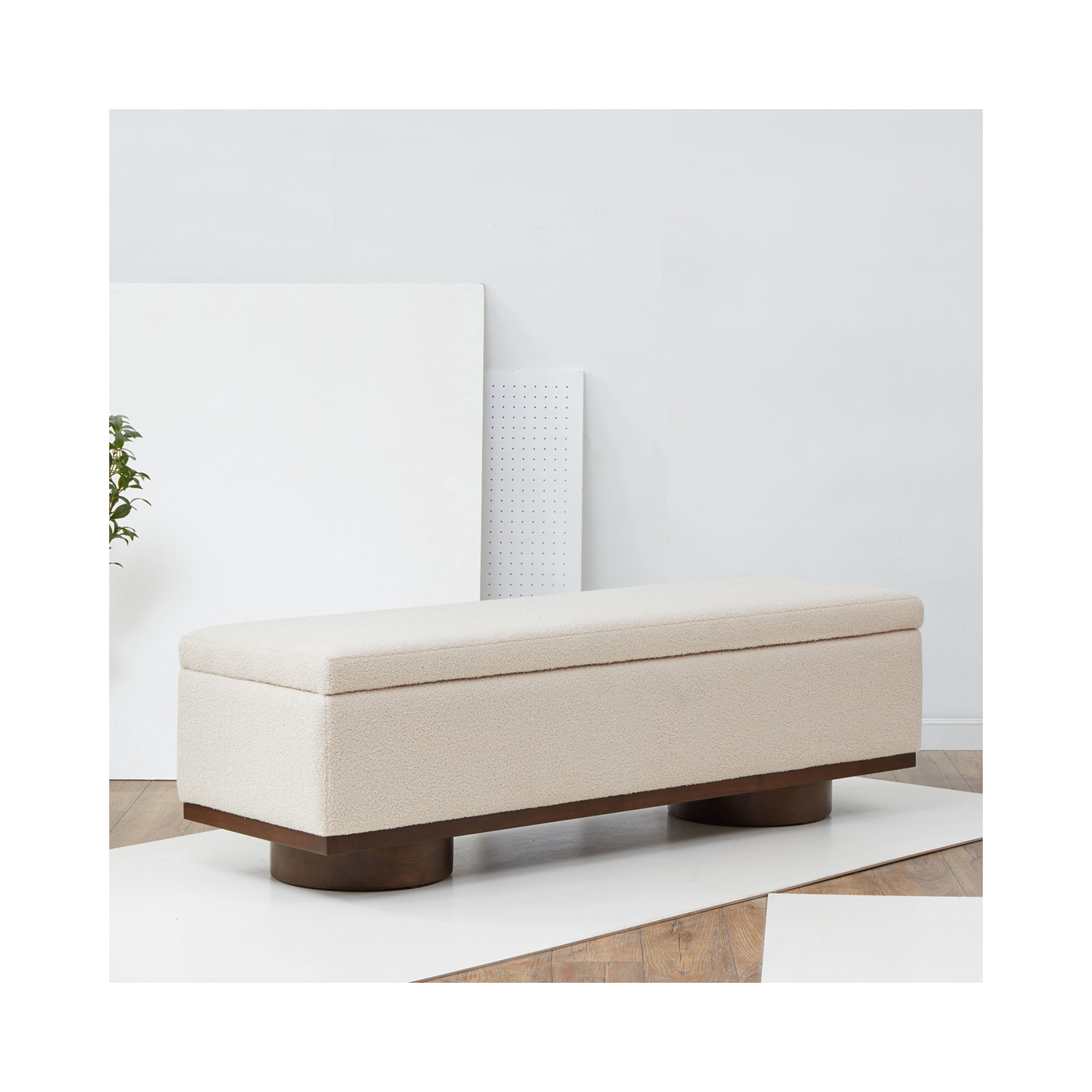 Morje Storage Bench, Walnut, Sand