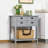 Coffee Bar Cabinet with Drawers and Slatted Bottom Shelf-625404077