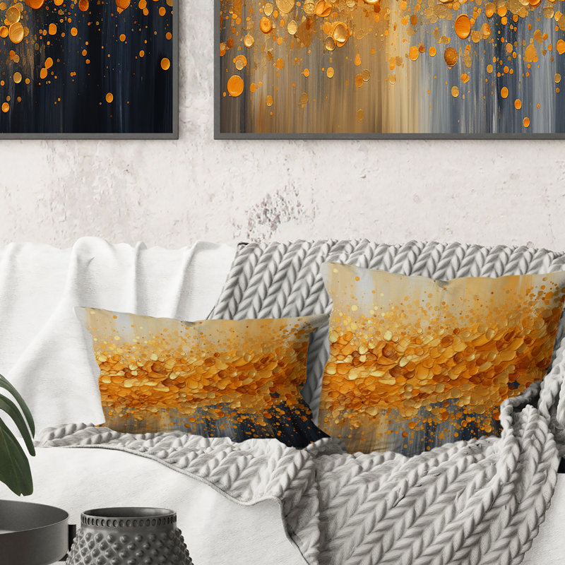 Coussin Golden Radiance I - Abstract Landscape